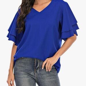 St. Jubileens Womens Ruffle Bell Short Sleeve